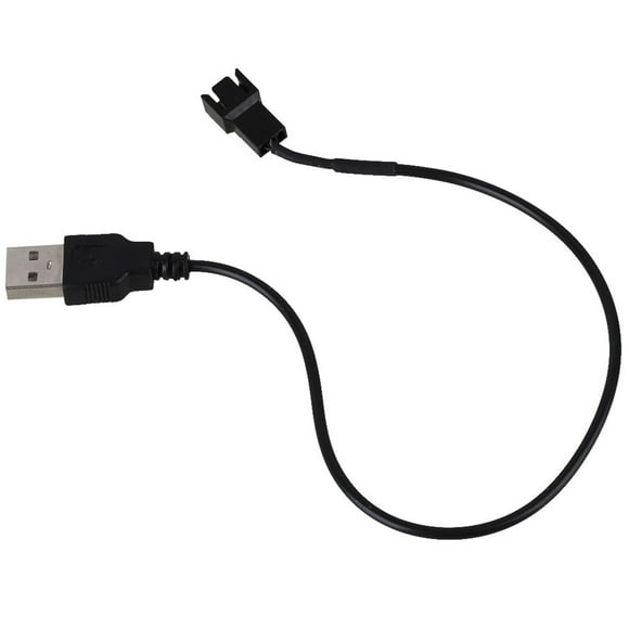 BQLZR 5PCS Black USB to 3-Pin Fan Power Adapter Cable Fan Extension Cable Length 30cm