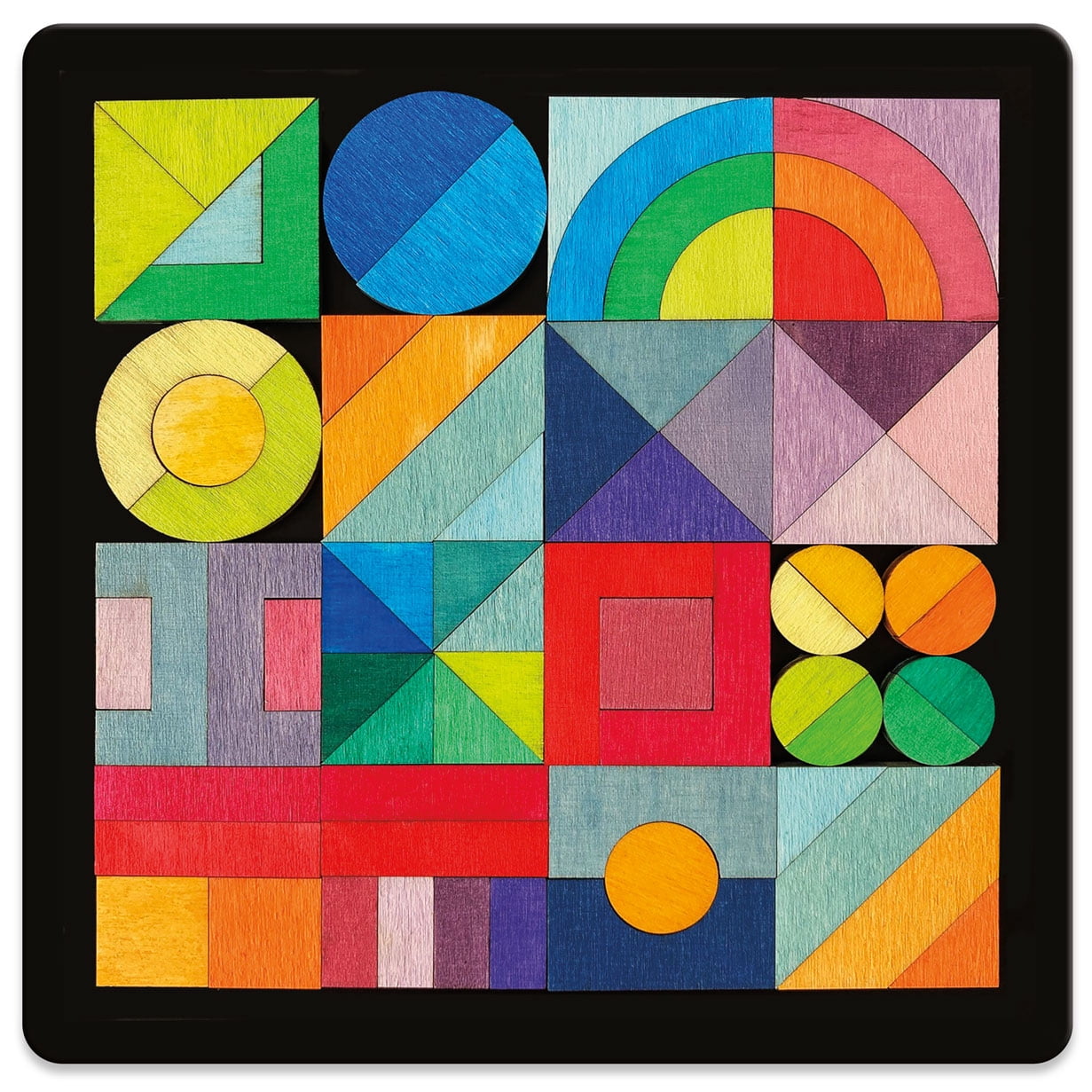 Brainwright 69-Piece Magnetic Shapes Geo-Graphic Puzzle