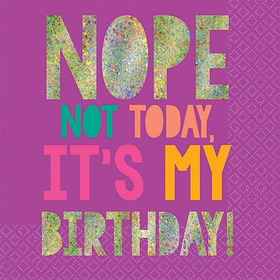 Various Young and Fab Small Iridescent Purple Napkins, 16 Count