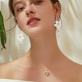 thumbnail image 4 of 5 Pairs 5 Colors Acrylic Flower Dangle Hoop Earrings with Rhinestone Tassel Light Gold Alloy Long Drop Earrings for Woman Mixed Color 72x27mm 1 Pair/color, 4 of 7