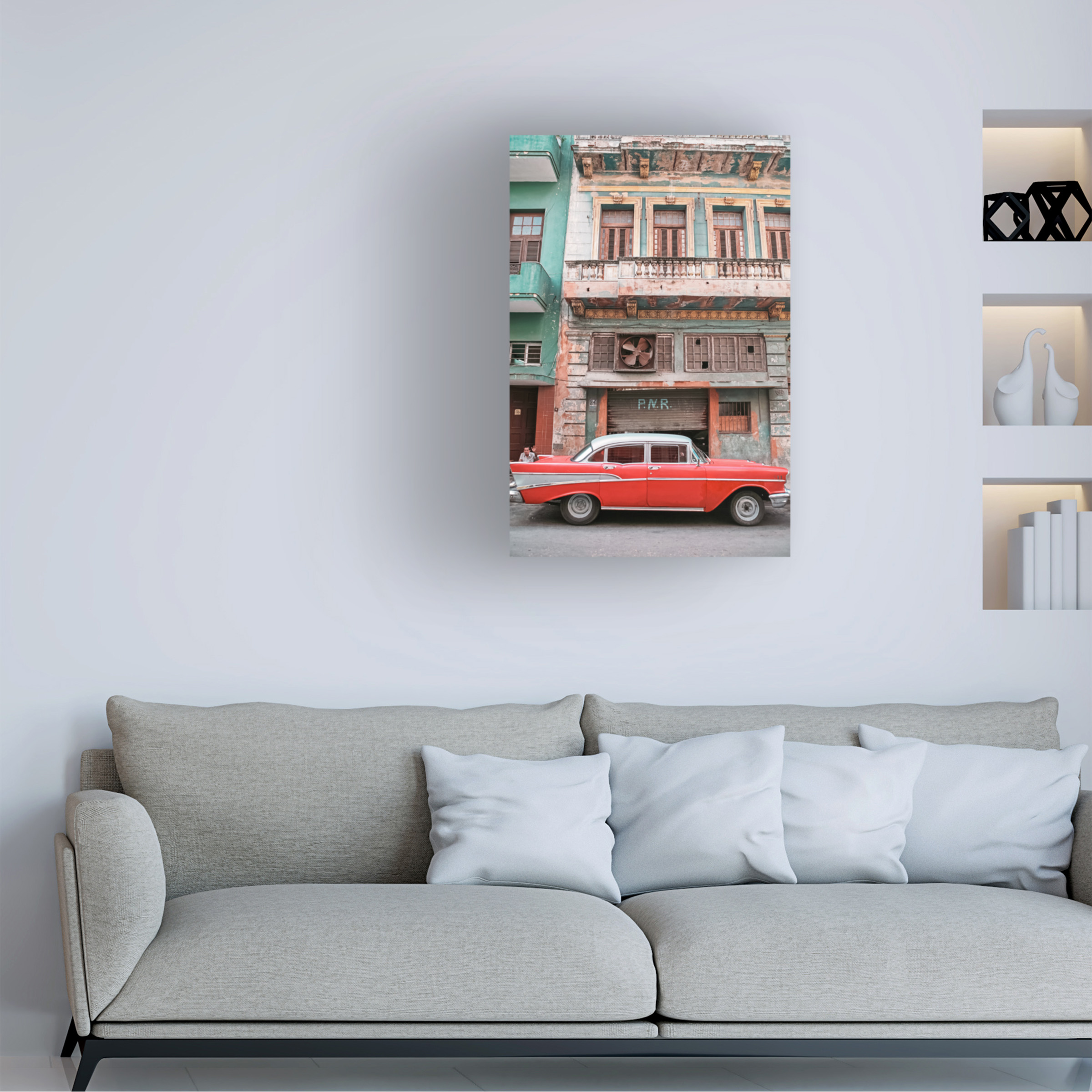 Canvas Wall Art - Alexander Yakovlev 'Cuban Car 9' Wall Art for Living Room, Bedroom, or Office DÃ©cor by Trademark Fine Art - 12 x 19 Inches