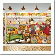 Autumn Harvest Delight: Happy Fall Y'all Scarecrow Banner - Vibrant Pumpkin Backdrop for Thanksgiving Party Decorations & Photography - Large Outdoor Yard Supplies