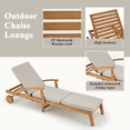 thumbnail image 3 of HOMREST Wood Lounge Chair,Patio Chaise Lounges with Side Tray Smooth Wheels 5-Position Adjustable Backrest for Backyard,Garden,Poolside（Beige）, 3 of 6