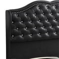 thumbnail image 3 of Benjara Magnificent Faux Leather Upholstered California King Size Bed Black, 3 of 5
