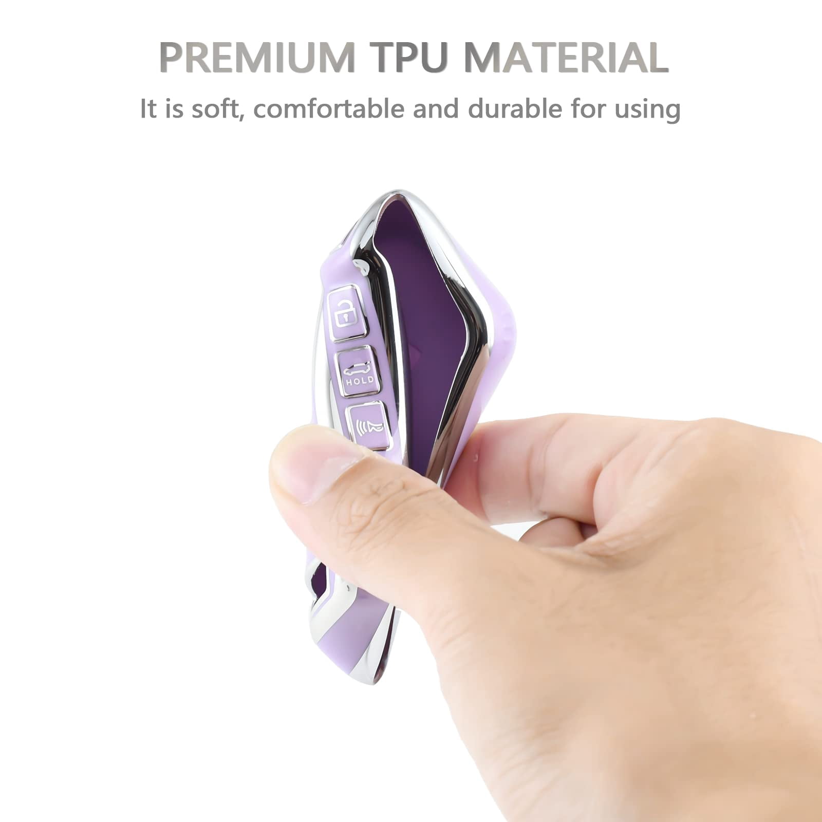 OFFCURVE 6-Piece Black,White,Blue,Purple Key Fob Cover for Kia Vehicles