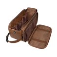thumbnail image 3 of Organizador artículos aseo viaje, neceser ducha y baño, impermeable con asa, bolsa afeitado resistente al agua para gimnasio y camping. Marrón, 3 of 8
