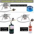 thumbnail image 4 of Portable Propane Outdoor Camping Stove - GEEKHOM 6800W Windproof Gas Stove with Piezo Ignition; 2 Fuel Canisters (Butane/Propane) Backpack Stove, Ideal for Hiking and Picnics; Tripod Base and Adapter, 4 of 11