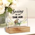thumbnail image 5 of Spring In The Air Desk Decor,Spring is in The Air Acrylic Plaque Sign with Wooden Stand Table Desk Decor for Farmhouse Home Office Kitchen Tabletop Decor 4x4 Inch, 5 of 7