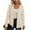 Apricot, variant on jinghuiyue Womens Cardigans V Neck Long Sleeve Loose Cardigan Button up Ribbed Outwear Jacket with Pockets M