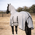 thumbnail image 4 of Resistance Horse Fly Sheet with Neck Cover and Belly Wrap, Mesh, UV Protection, Silver, Sizes 68 in–82 in, 4 of 5