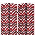 thumbnail image 4 of Benjara 3 Panel Foldable Canvas Screen with Chevron Print, Red and White, 4 of 5