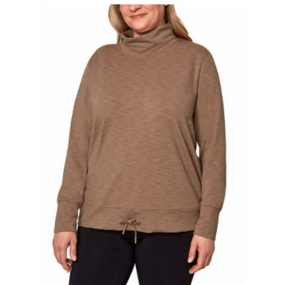Mondetta Ladies’ Space Dye Long Sleeve Top, Mocha, Small