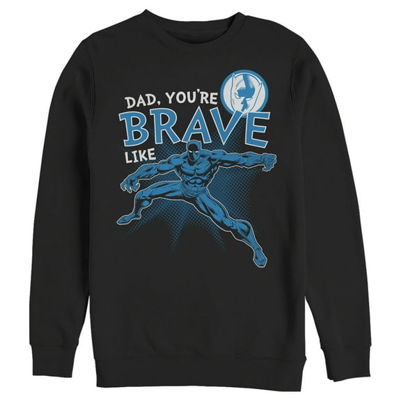 Men's Marvel Dad You're Brave Like Black Panther Sweatshirt Black 3X Large