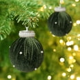 thumbnail image 5 of Deeceymbur 4 Pcs Pearl Embellished Flocked Christmas Balls White Green Red Tree Hanging Decor Holiday Party Ornaments 3.15Inch, 5 of 6