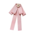 thumbnail image 2 of Broche de cinta de corbata de lazo, broche de collar de cuello de damas de moda, decoración de corbata de cuello elegante para blusa, camisa, traje, rosa, 2 of 8