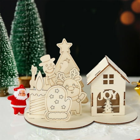 

A Must-Have For Changing Seasons Kitchen Decoration Christmas Cabin Puzzle Decoration Festive Party Tabletop Accessory