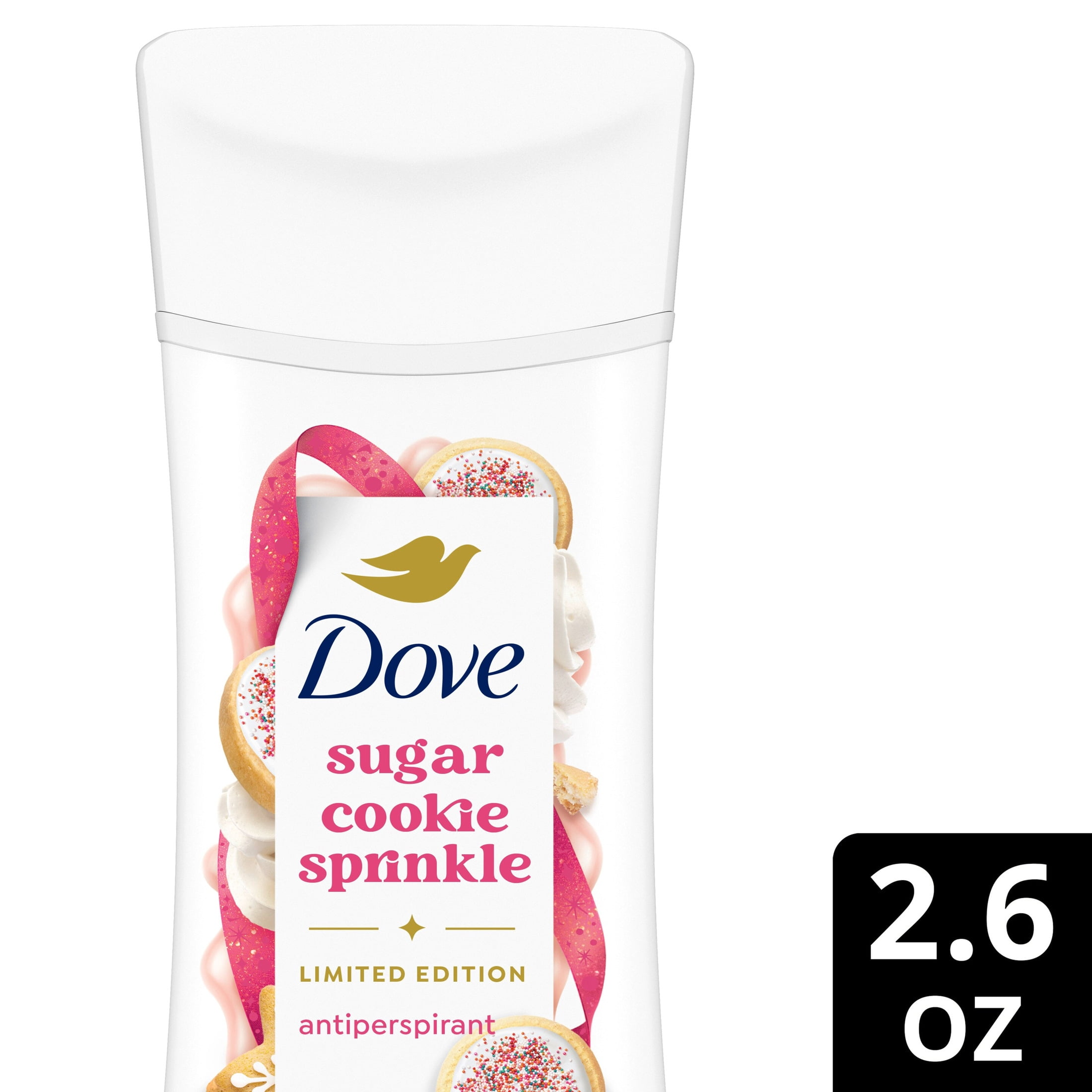Dove Limited Edition Holiday Treats Antiperspirant Deodorant Sugar Cookie Sprinkle 72-Hour Sweat & Odor Protection ,2.6 oz
