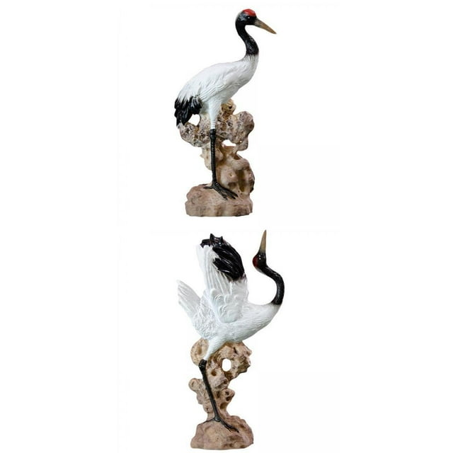 Crane Shape Statue,Resin Bird Statues Home Decorations Landscape,Figurines Garden Ornaments Living Room Decor,Sculptures Craft Collectibles Desktop Lawn,Decorative Stone Statue Courtyards Sunnimix none