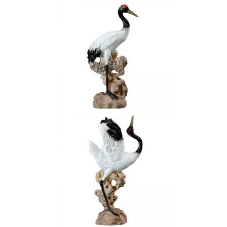 Crane Shape Statue Resin Bird Statues Home Decorations Landscape Figurines Garden Ornaments Living Room Decor Sculptures Craft Collectibles Desktop Lawn Decorative St Statue Courtyards