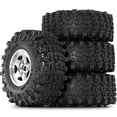 thumbnail image 1 of 4 Ruedas de Metal de 1,9 Pulgadas con Neumáticos de 118 mm de Diámetro Exterior para Axial SCX10 D90 Wraith 1/10 RC Climbing Crawler, Piezas de Coche Plateadas, 1 of 7