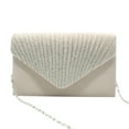 thumbnail image 3 of Willtoo Women Rhinestone Decor Envelope Clutch Bag Evening Party Handbag Purse Khaki, 3 of 3