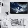thumbnail image 2 of wall26 - Full Moon Up on The Clouds as Lightning Strikes - Canvas Art Home Art - 32x48 inches, 2 of 4