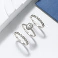 thumbnail image 2 of Porsha Wedding Ring Set for Women Engagement Ring Two Matching Bands Sterling Silver by Ginger Lyne, 2 of 7