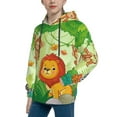 thumbnail image 2 of Kll Unisex Kids Boys Girls Hooded Pocket Pullover Hoodies-African Animals In The Jungle, 2 of 9