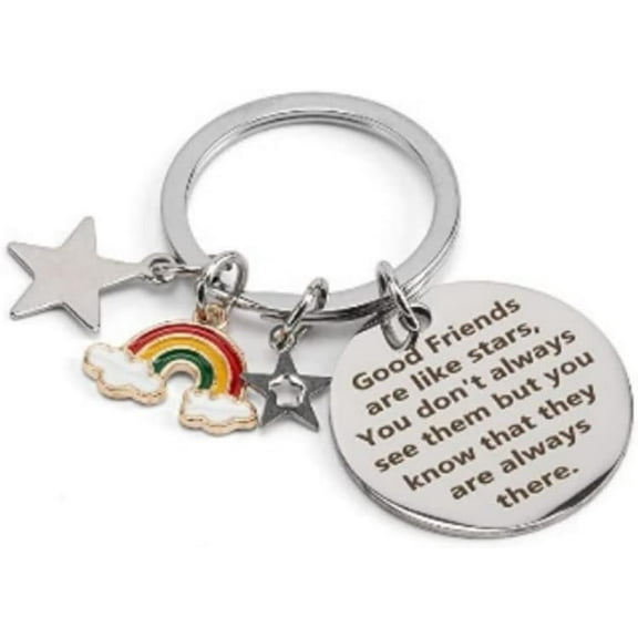 Friendship Gifts Best Friend Keychain Good Friends Are Like Stars Keyring Keyring Birthday Christmas BFF Gifts