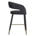 thumbnail image 4 of Modern Faux Leather and Metal 26" Counter Height Stool Set of 2 Black, 4 of 8