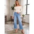 thumbnail image 3 of DOKOTOO Women's Wide Leg Jeans Trendy High Waist Stretchy Straight Leg Baggy Loose Denim Ankle Pants with Big Pockets (Plus Sizes Available), 3 of 11