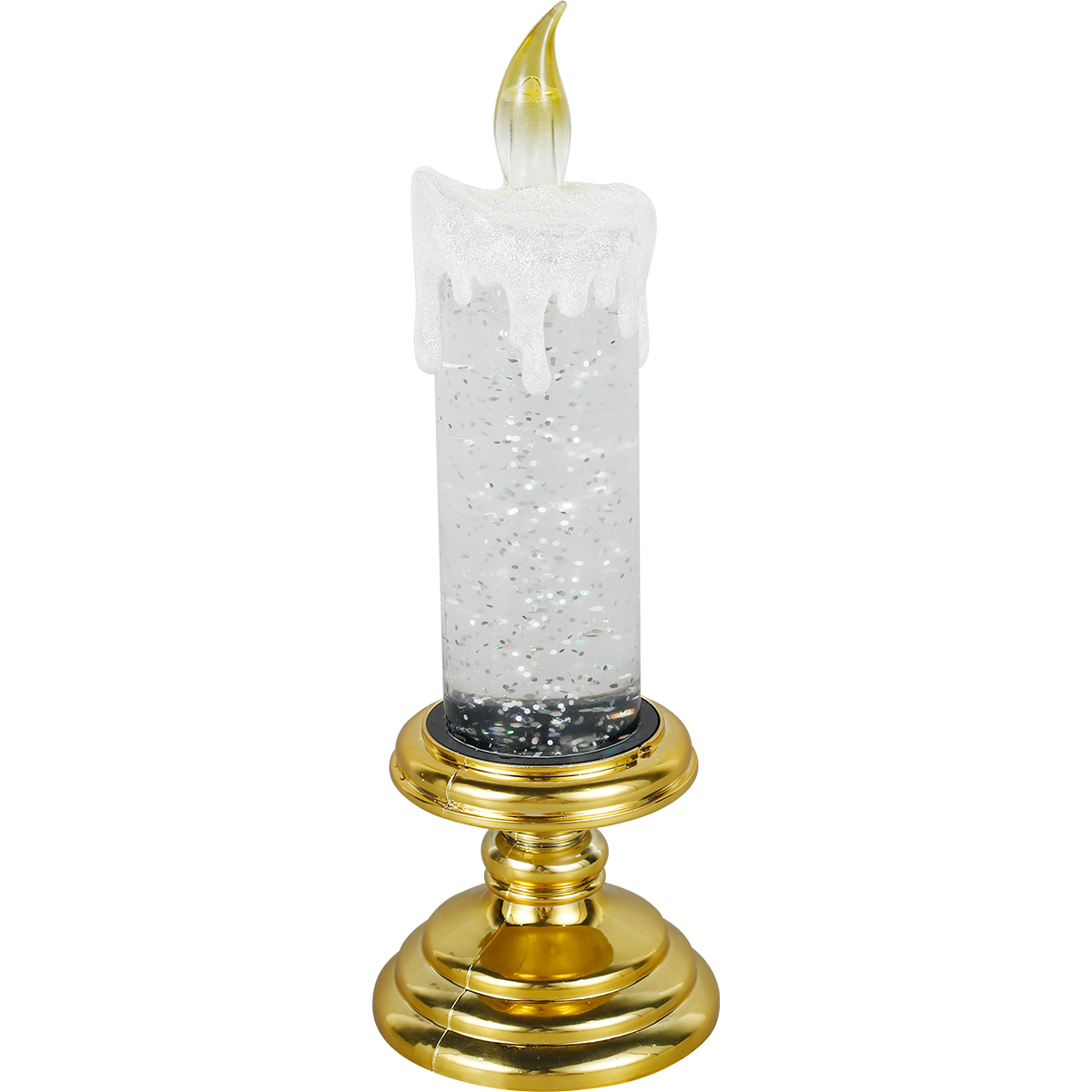 LED Christmas Candles Lighted Flameless Candle Glitter Lamp Reusable