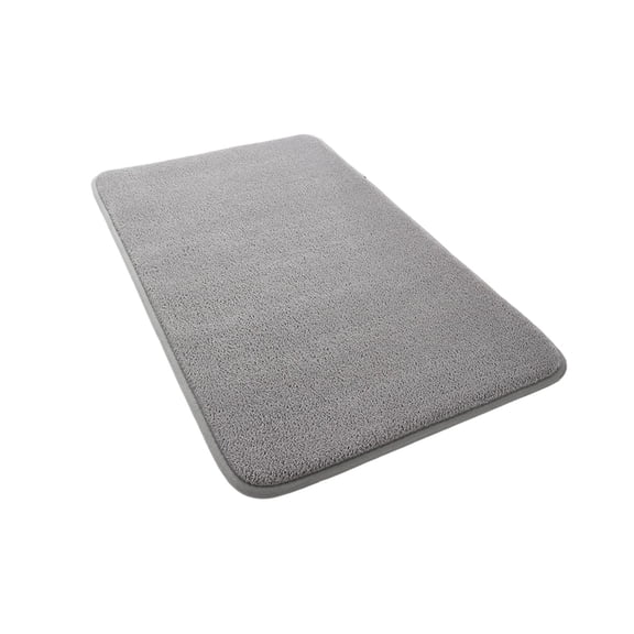 BadyminCSL 15.75x23.62in Gray Solid Color Fleece Floor Mat Water-Absorbent Bathroom Mat Floor Mat for Toilet and Shower Room
