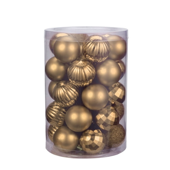 34 Pieces Christmas Ball Ornaments 1.5 Inch Christmas Tree Decorations Balls Xmas Decorative Hanging Ornaments for Holiday Decor