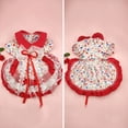 thumbnail image 3 of Visland Cat Princess Skirt Lace Stitching Bowknot Floral Print Two-legged Pet Dog Cat Lolita Skirt with Cherry Hair Clip Pet Supplies, 3 of 8
