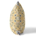 thumbnail image 2 of 26" Rose Wreath Broadcloth Blown and Closed Pillow in Yellow Blue Fabric, 2 of 5