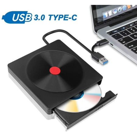Lecteur CD DVD externe pour ordinateur portable, USB 3.0 & Type-C
