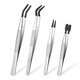 thumbnail image 1 of 4 Pieces Tweezers Set with Rubber Tips Tweezers PVC Coated Tweezers, Rubber Fine Point Tweezers Rubb, 1 of 5