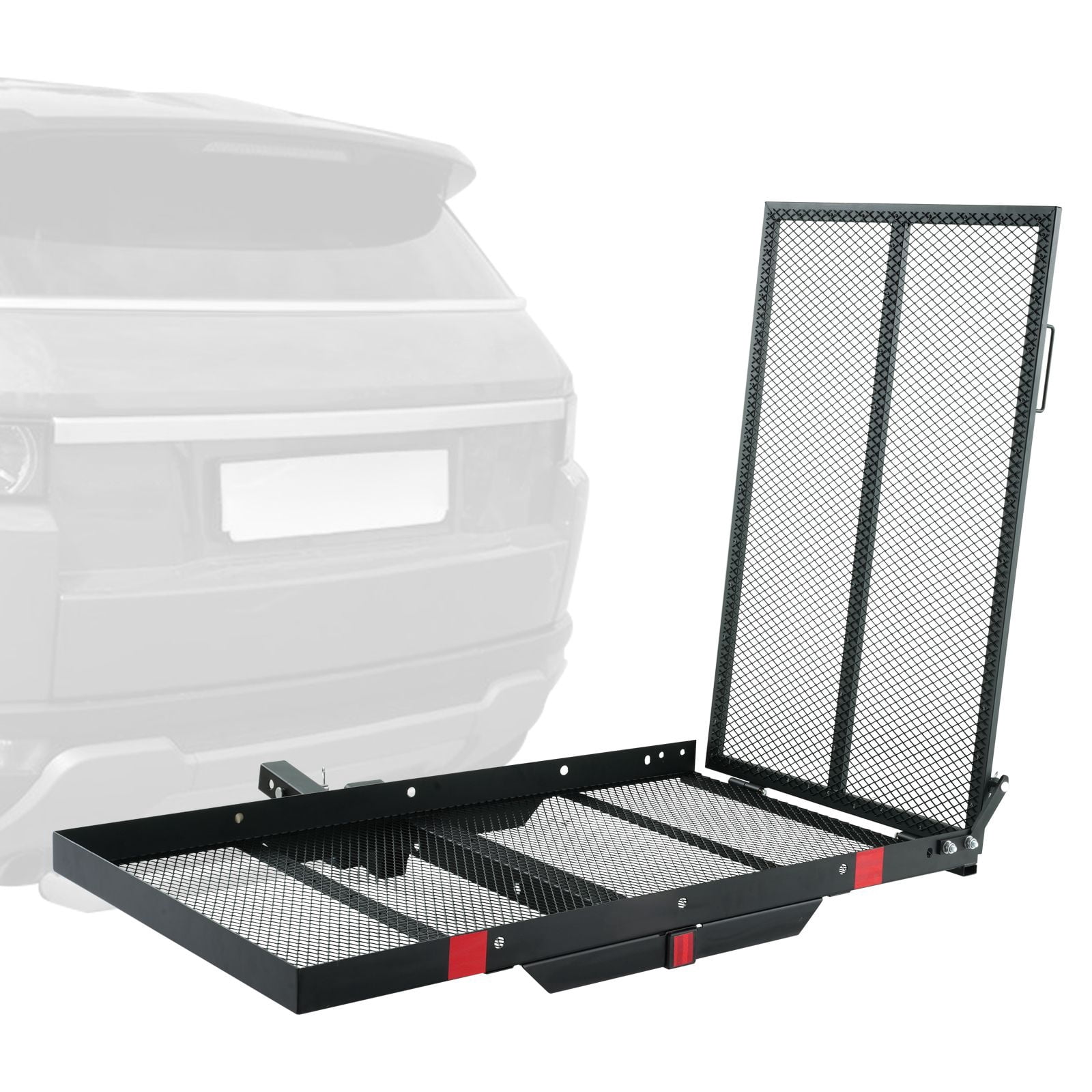 Hitch Mount Wheelchair Carrier 45.3x25.6in Platform, 2in Receiver Heavy Duty Mobility Scooter Rack, Universal for SUV Truck Van Vehicle Transport