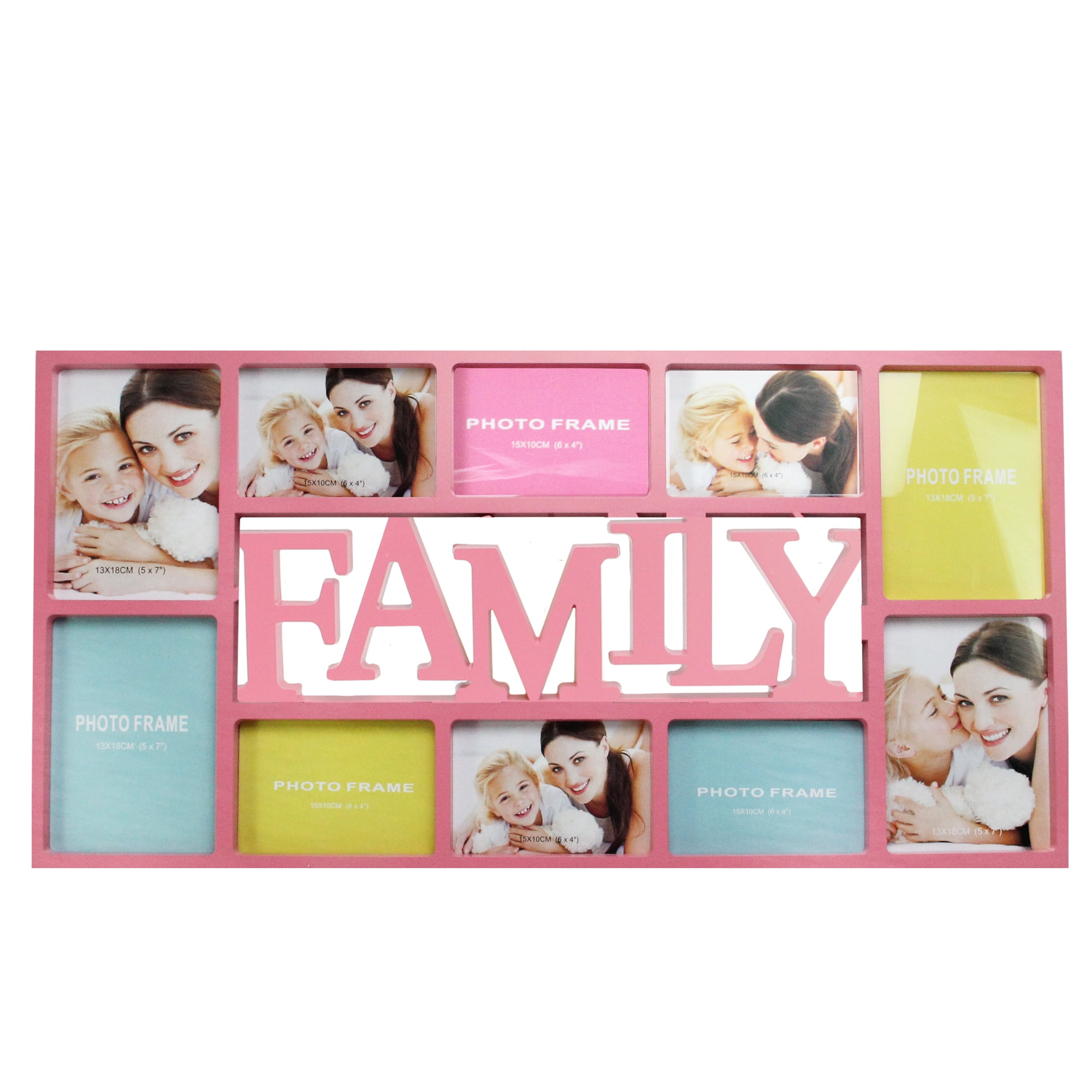 Northlight 28.75' Pink 'Family' Collage Photo Picture Frame Wall Decoration