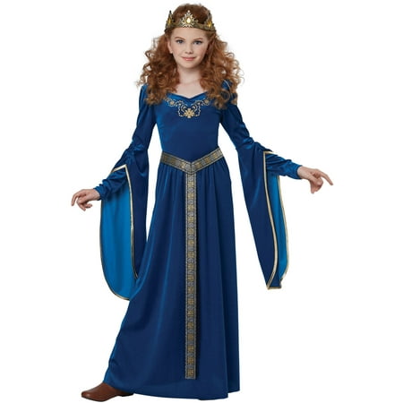 Girls Royal Blue Medieval Princess Halloween Costume