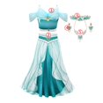 thumbnail image 1 of Disney Jasmine Dress Aladdin Princess Magic Lamp Girls Birthday Party Cosplay Costume Top+Pant+Headband Carnival Clothes Vestido2T(Size100) Gao Jinjia LED, 1 of 2