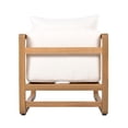 thumbnail image 3 of Oversized Acacia Wood Outdoor Lounge Chair with White Cushions, 3 of 10