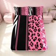 thumbnail image 4 of Homewish Animal Print Bed Sheets, Pink Zebra Leopard Print Full Size Sheets, 4pcs (1 Flat Sheet, 1 Fitted Sheet and 2 Pillowcases), 4 of 6