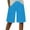 Dark Blue, variant on Simua Women's Cotton Linen Bermuda Shorts Solid Color Elastic Waist Side Slit Casual Beach Shorts