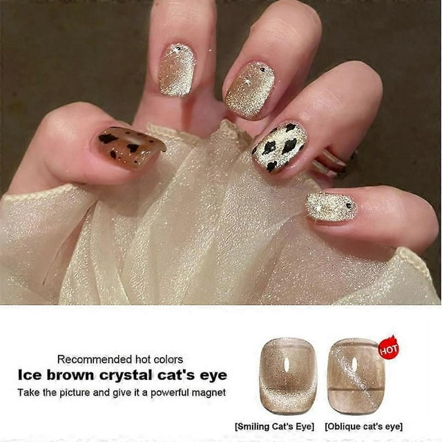 10ML Universal Spar Cat Eye Nail Polish Gel Aurora Rainbow Ice Transparent Soak Off