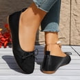 thumbnail image 5 of YHAJDS Ballet Flats for Women Solid Color Bow Vintage Slip On Round Toe Soft Sole Loafer Office Flat Shoes, 5 of 10