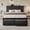 Black, variant on Bolvdo Bed Frame with Leather Upholstered Headboard, Lockable Storage, Queen Size, Black