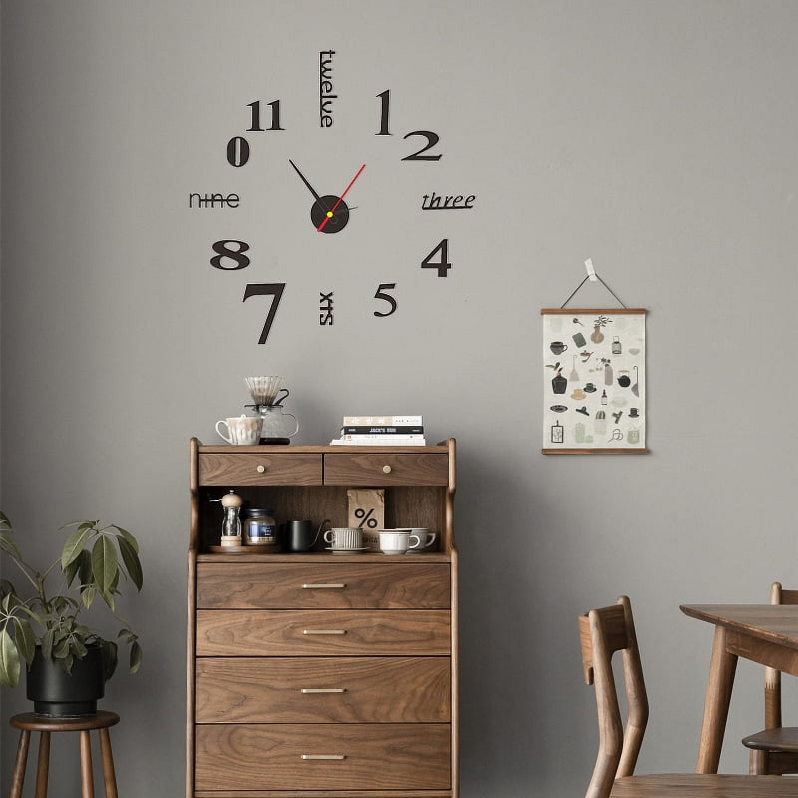Reloj de pared creativo digital simple y moderno nórdico, reloj de ...