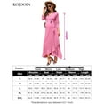 thumbnail image 5 of Women's Maternity Dress V Neck 3/4 Sleeve Ruffle Long Dress High Waist A Line Maxi Dress with Belt, 5 of 5